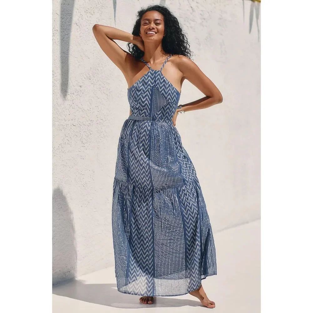 Anthropologie Mahila Reva Halter Maxi Dress